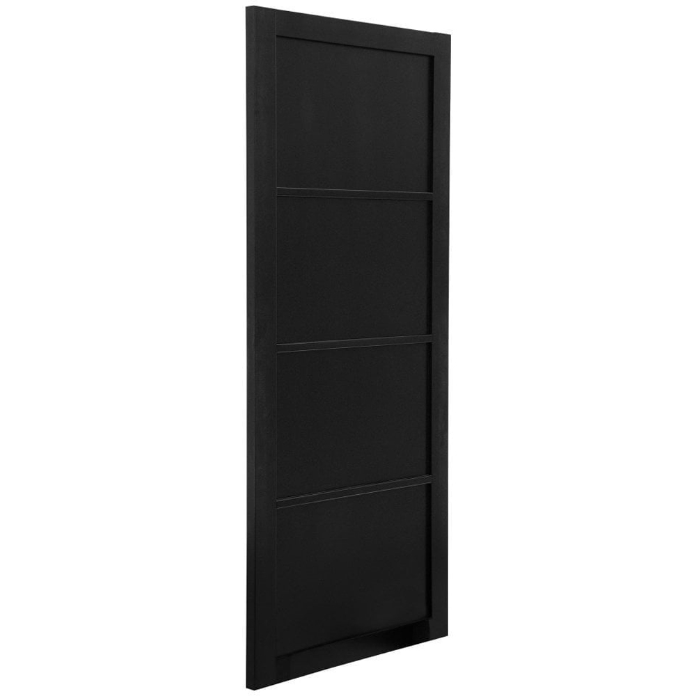 Jet Black Fully Finished Industrial Studio 4 Panel Internal Door 1981 x 762 x 35mm Image 4