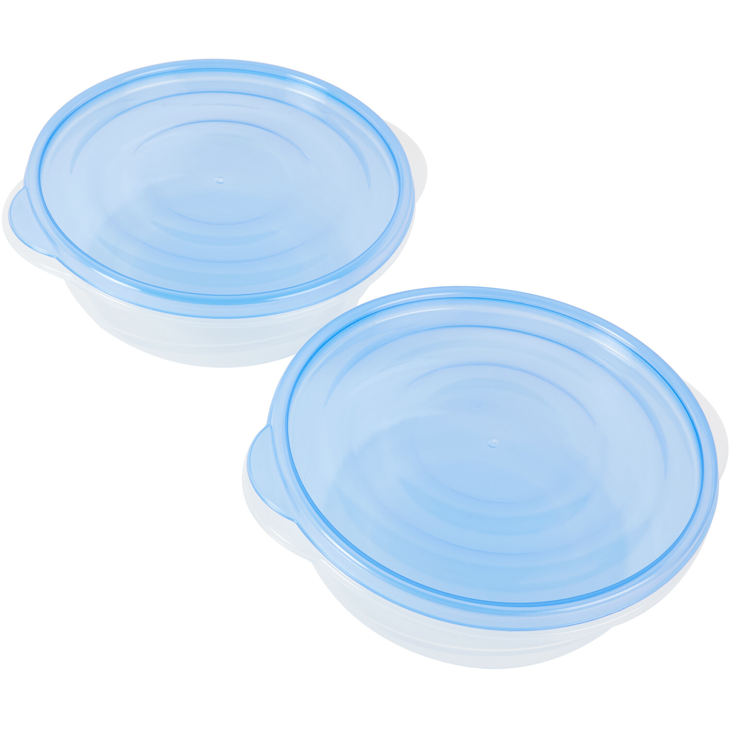 Pack of 2 Round Food Boxes with Lids - Blue Image 4
