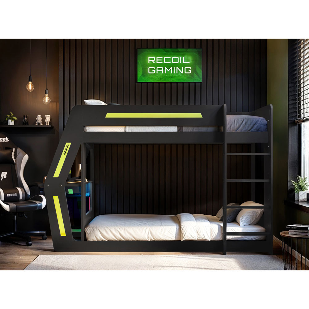 Flair Alister Charcoal and Green Gaming Bunk Bed with Desk Image 4