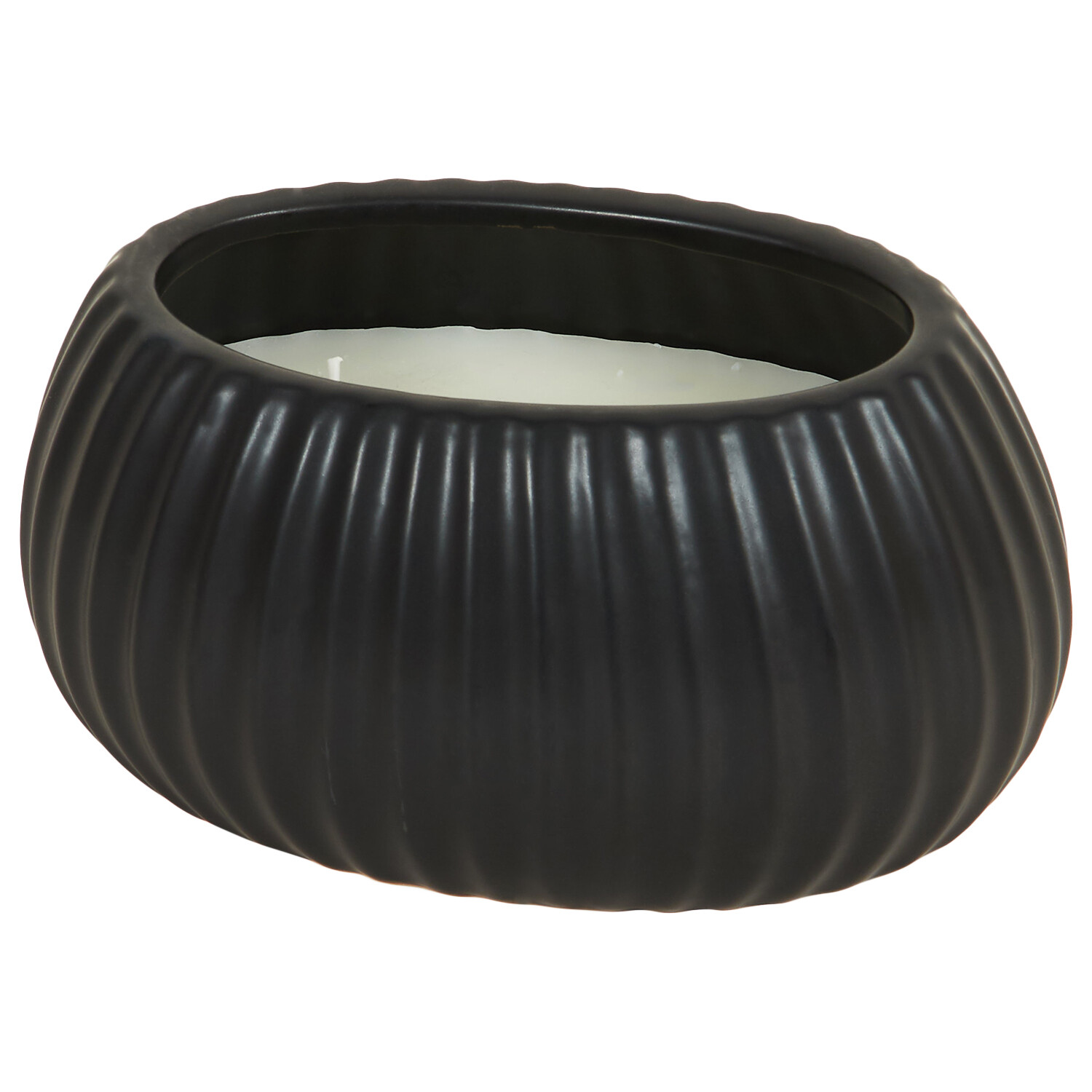 Oval Ribbed Citronella Candle - Black or White Image 2