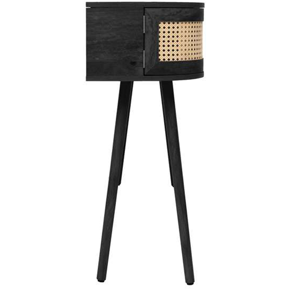 Birlea Noah 2 Door Single Shelf Black Rattan Console Table Image 4