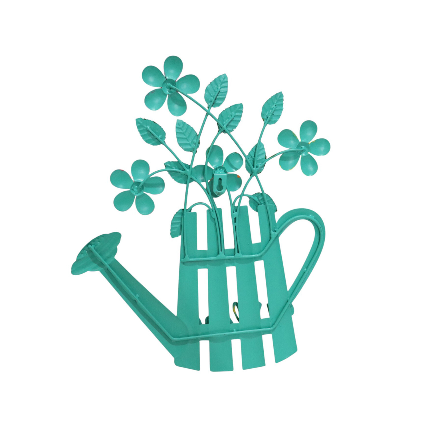 Indoor and Outdoor Floral Watering Can Sign Blue Image 4