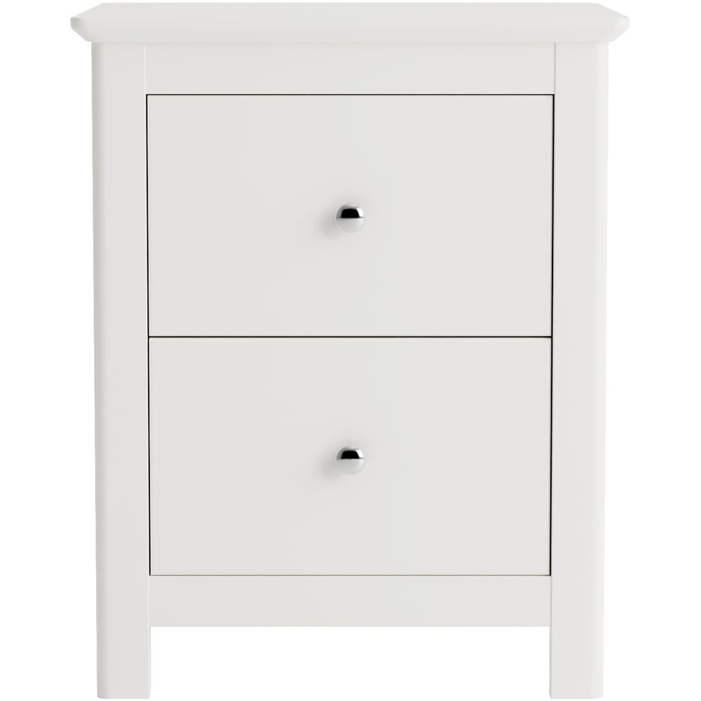 Core Products Nairn 2 Drawer White Bedside Cabinet Image 3