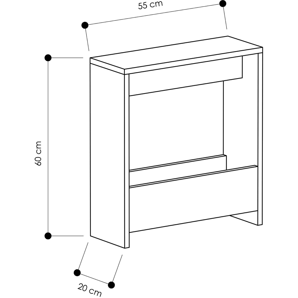 Decortie Simpi Single Shelf Dark Coffee Modern Side End Table Image 8