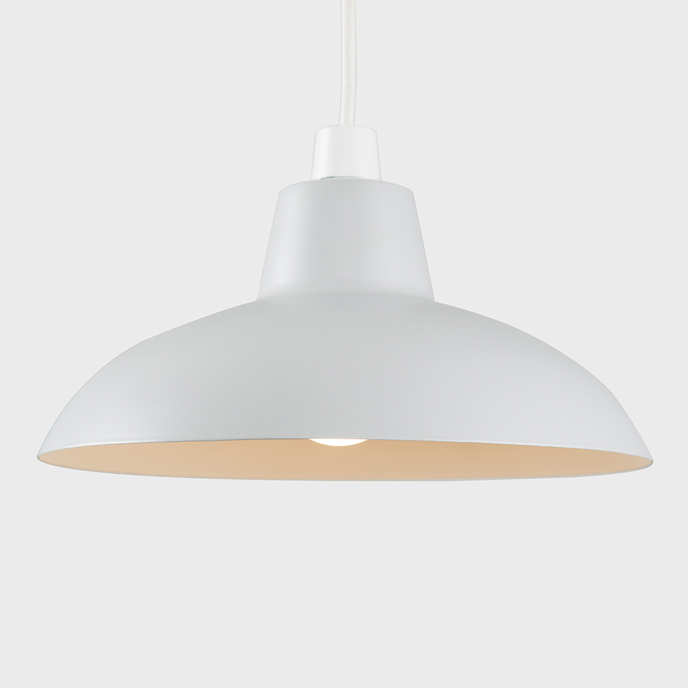 ValueLights Civic Matt Grey Retro Pendant Light Shade Image 4