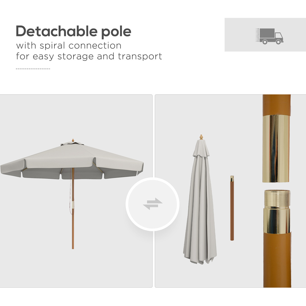 Outsunny Ruffles Grey Patio Parasol Image 4