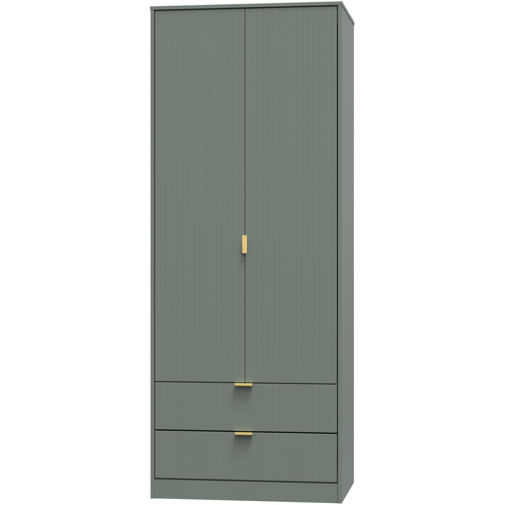 Crowndale 2 Door 2 Drawer Reed Green Wardrobe Ready Assembled Image 2