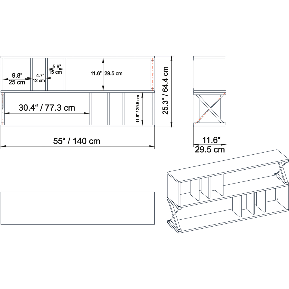 Decorotika Termas 8 Shelf White and Gold TV Unit Image 6