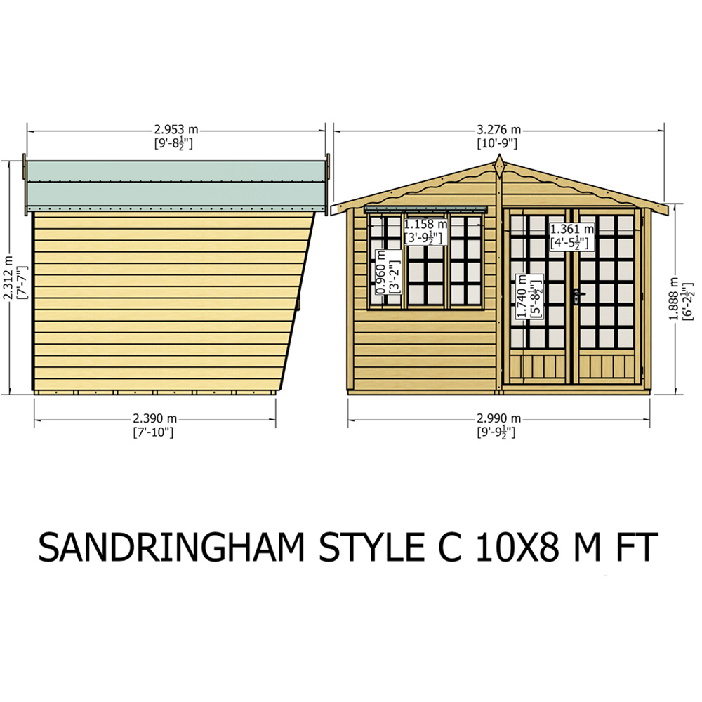 Shire Sandringham 10 x 8 Shiplap Style C Apex Shed Image 7