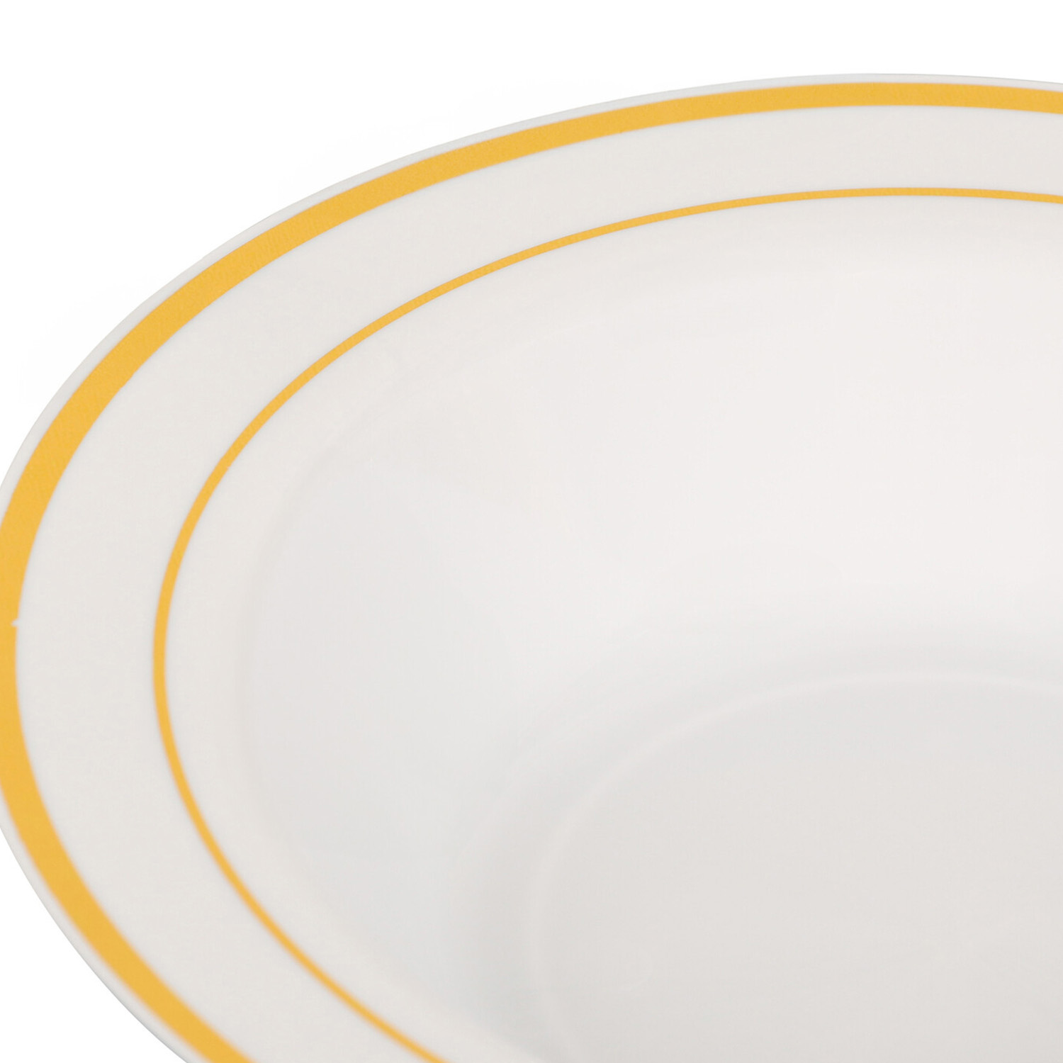 Pack of 8 Gold Rim Plastic Bowls - Gold Image 3