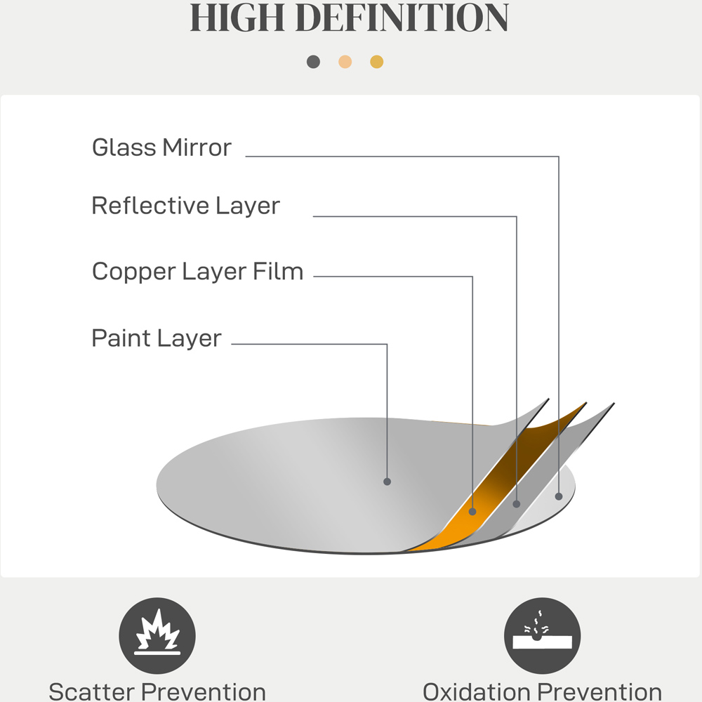 Portland Silver Metal Round Wall Mirror 65 x 65cm Image 8