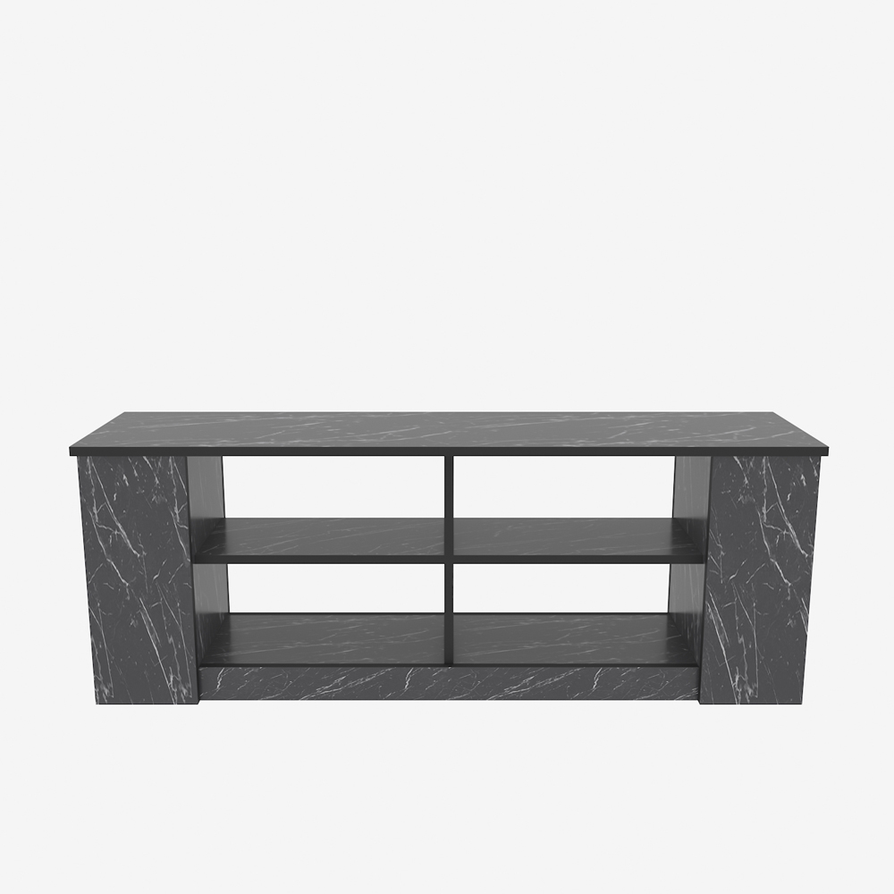 Decorotika Space 8 Shelf Black Marble Effect TV Unit Image 2