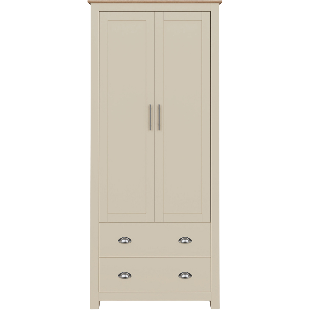 GFW Lancaster 2 Door 2 Drawer Cream Wardrobe Image 3