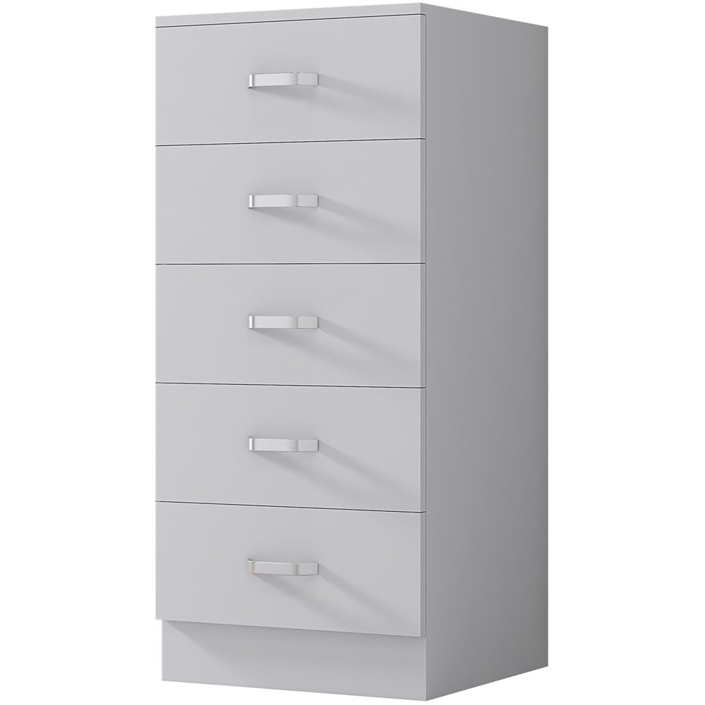 FWStyle Tunis Matt White 5 Drawer Slim Chest Image 2