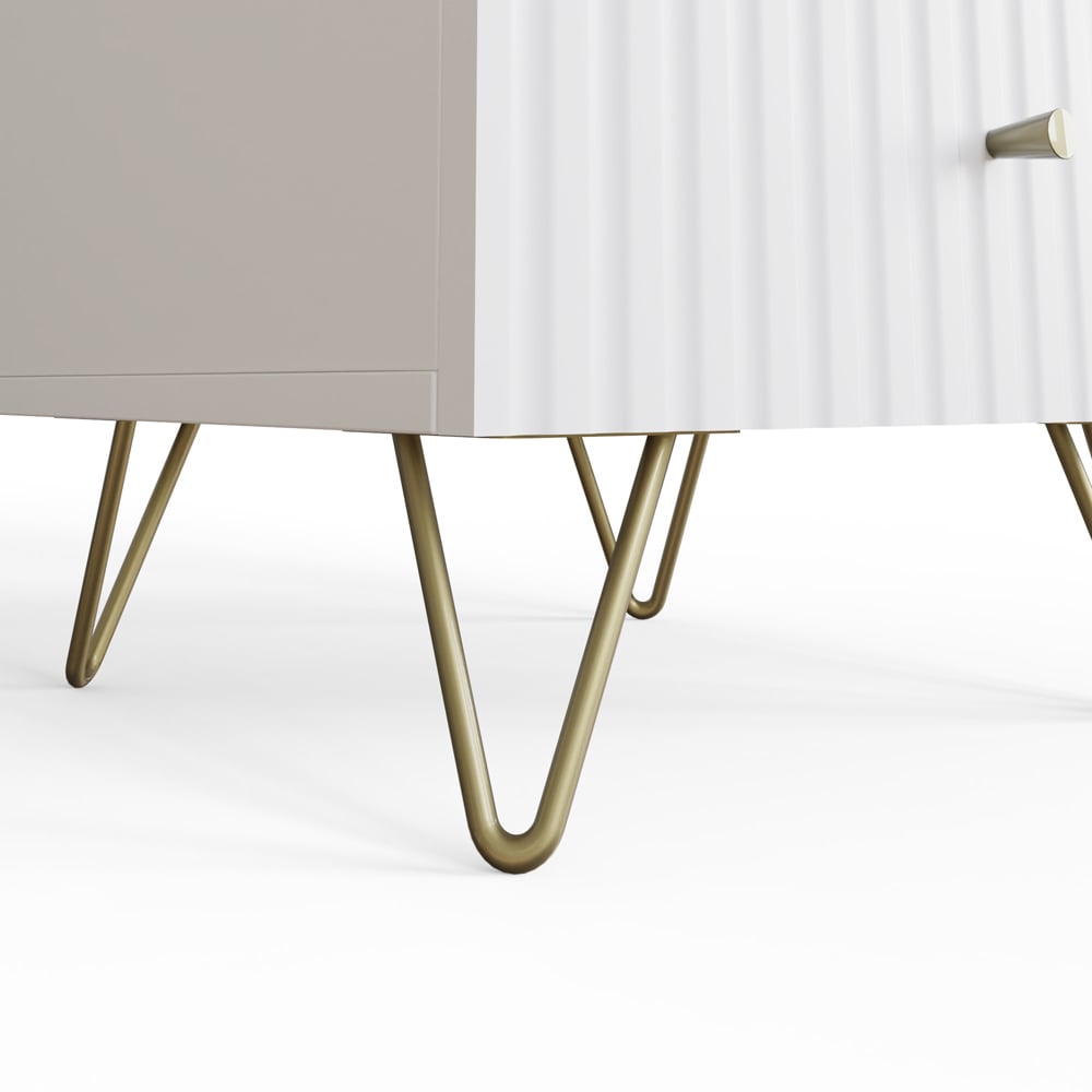 GFW Thalia 2 Drawer White Bedside Table Image 6