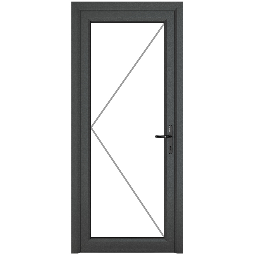 Crystal uPVC Triple Glazed Door Full Glass Left hand Grey White Clear Glass 920x2090mm Image 2