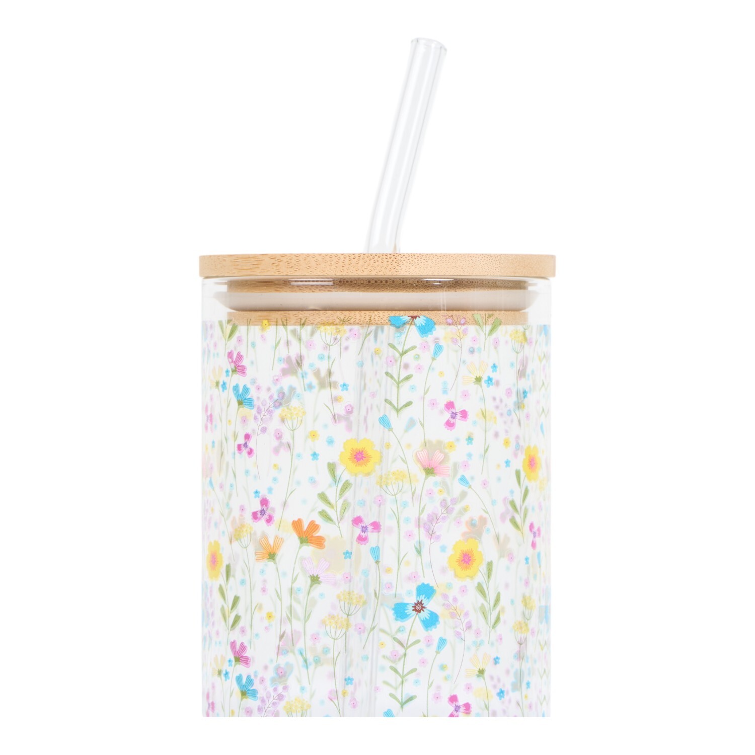In Bloom Drinking Jar with Straw Multicolour Image 5