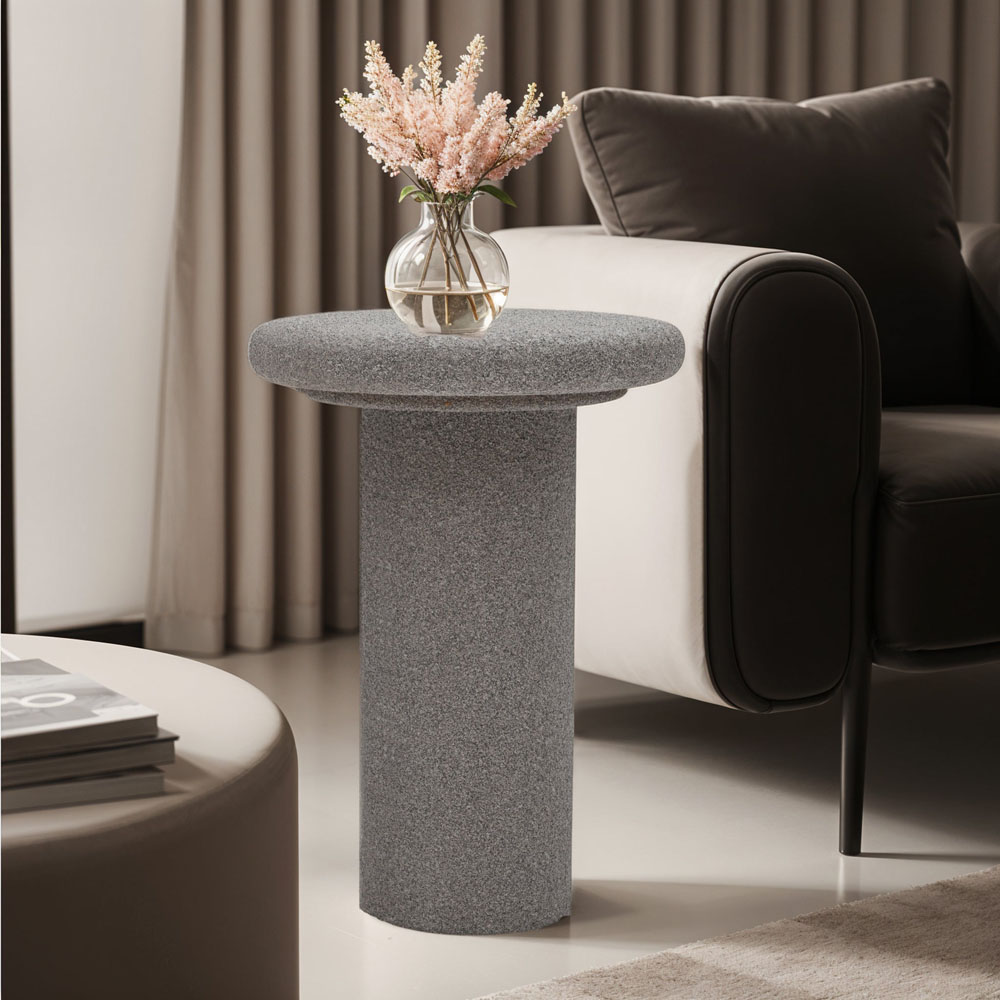 IH Design Udaipur Concrete Round End Table Image 5