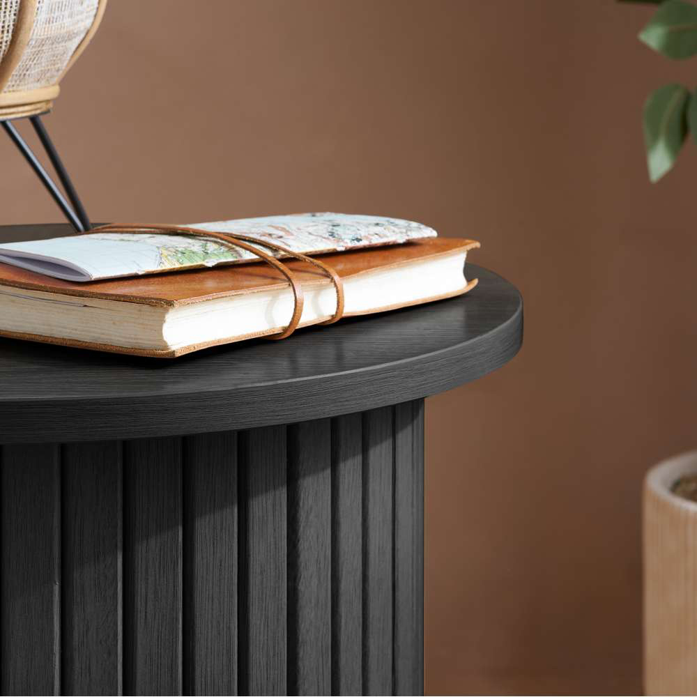 Birlea Axel Fluted Black Side Table Image 6