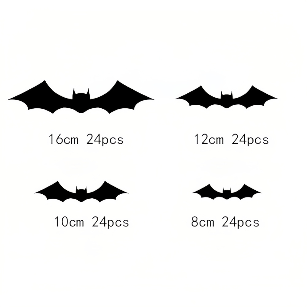 Jaoyeh Black 3D Bat Wall Stickers 96 Pack Image 4