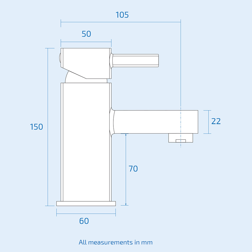 Nes Home Newport Square Chrome Bath Filler Tap and Basin Mono Mixer with Waste Image 4