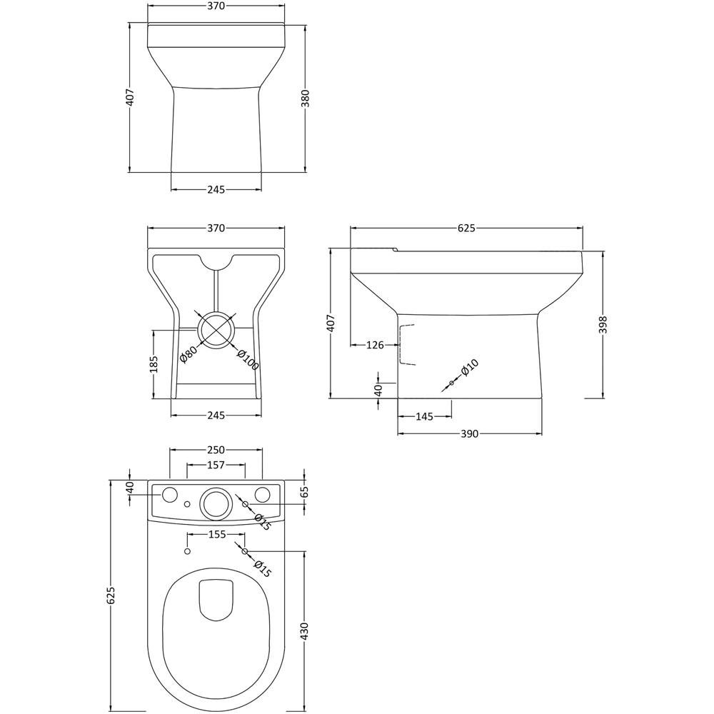 nuie Harmony White Semi Flush to Wall Toilet and Basin Set Image 2
