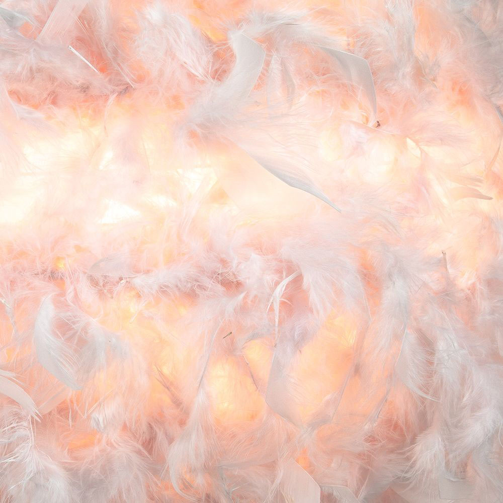 Happy Homewares Small Pink Feather Decorated Pendant Shade Image 3