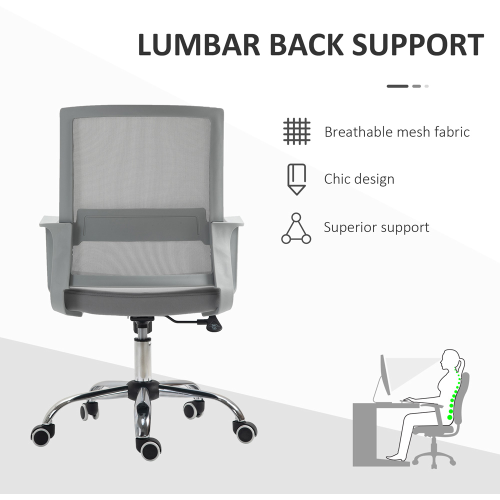 Portland Grey Mesh Swivel Office Desk Chair Image 5
