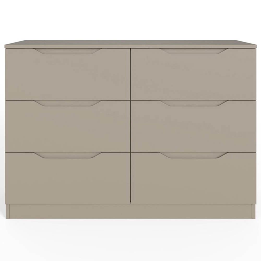 FWStyle Luno 6 Drawer Brown Modern Wide Chest of Drawers Image 4