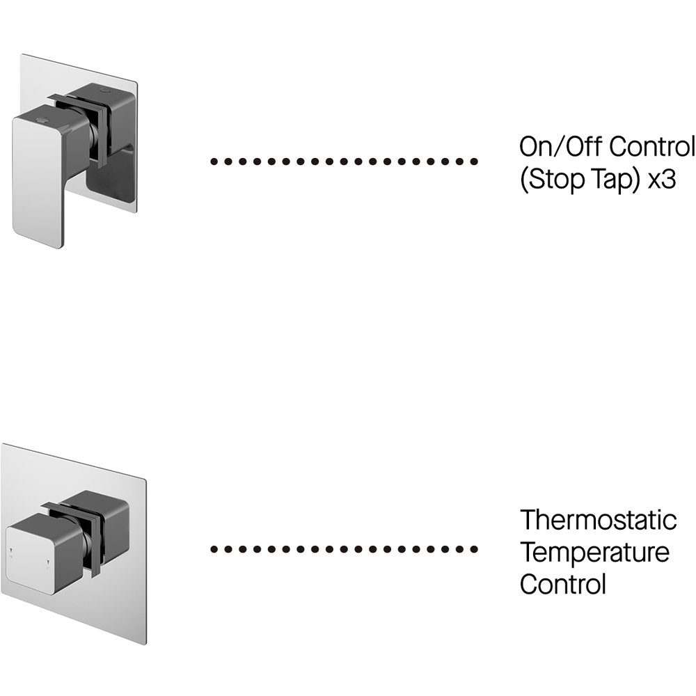 nuie Windon Chrome 3 Outlet Bundle with Stop Taps Image 2