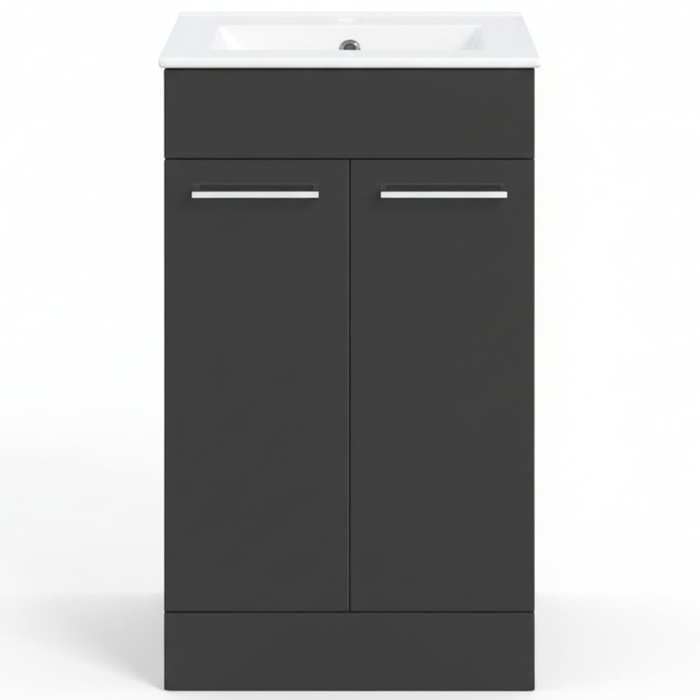 Bathstore Milford 2 Door Anthracite Floor Standing Basin Unit 510mm Image 4