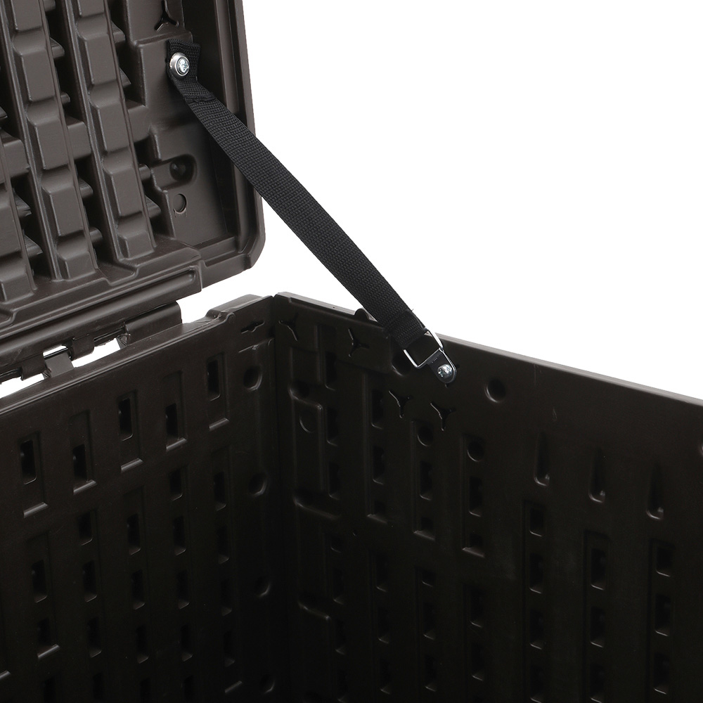 Living and Home 375L Brown HDPE Rattan Textured Deck Box Image 5