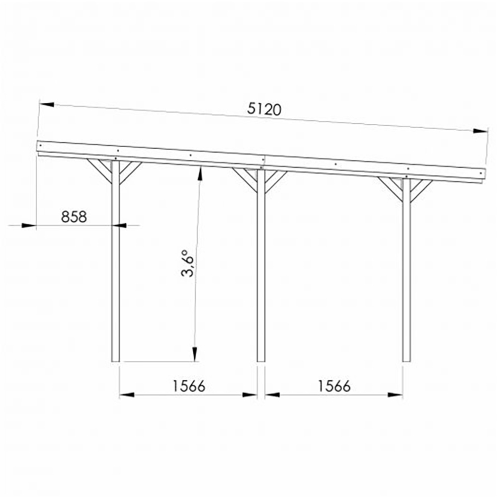 Cerland Jean Wooden Carport 9.8 x 16.4ft Image 5