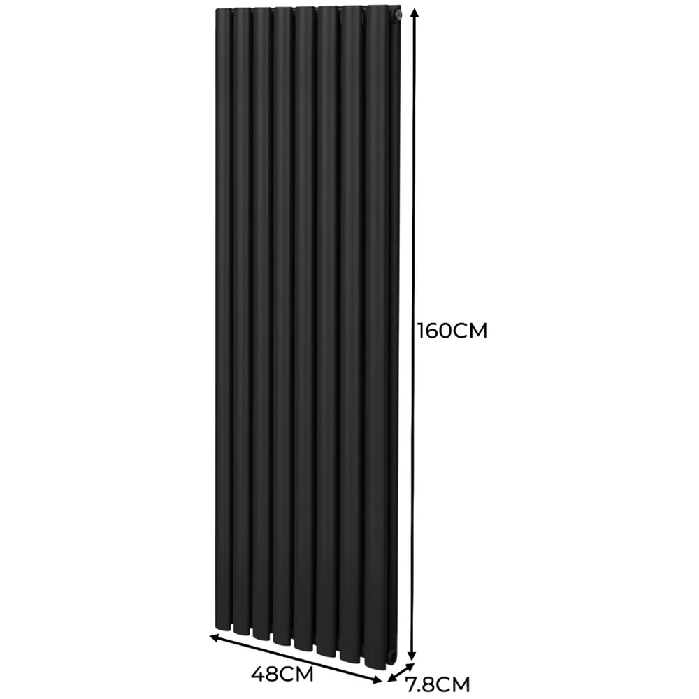 Monster Shop 5593BTU Black Oval Column Radiator 1600 x 480mm Image 6
