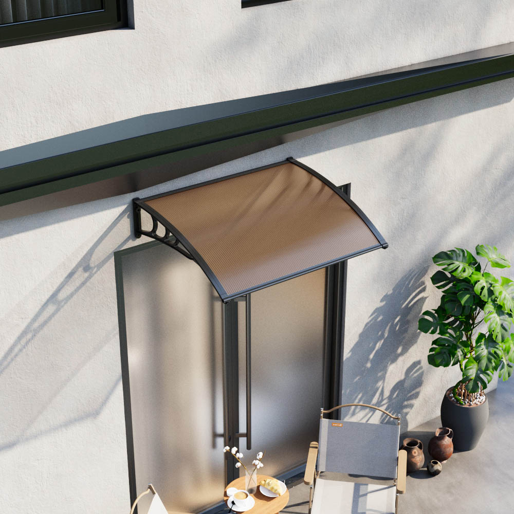 Living and Home Dark Brown Curved Door and Window Canopy 1.2 x 1m Image 7