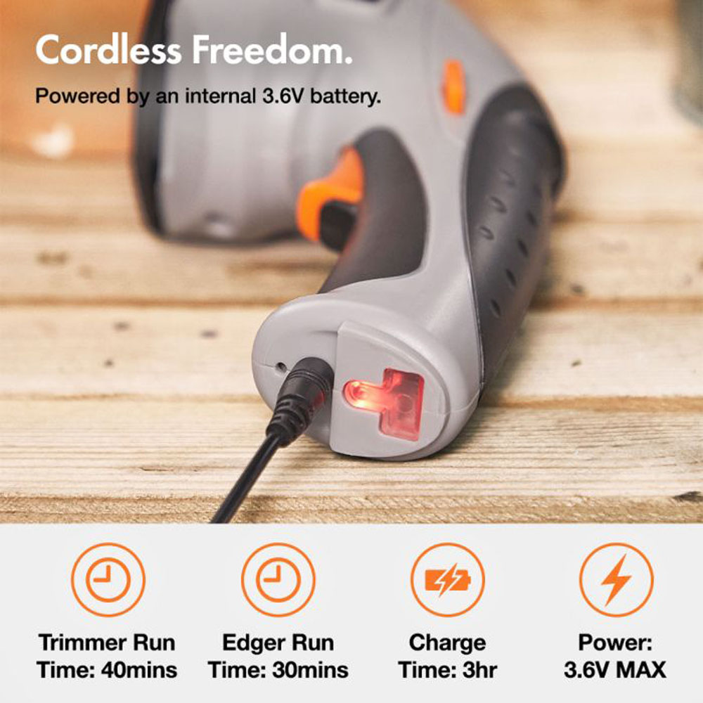 VonHaus 19379RG 2 in 1 Cordless Trimmer and Edger 3.6V Image 8