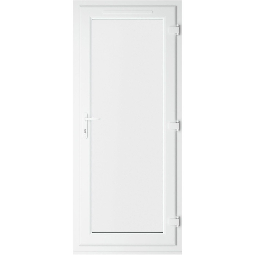 Crystal uPVC Double Glazed Grey White Door Full Glass Left hand Clear Glass 890x2090mm Image 2