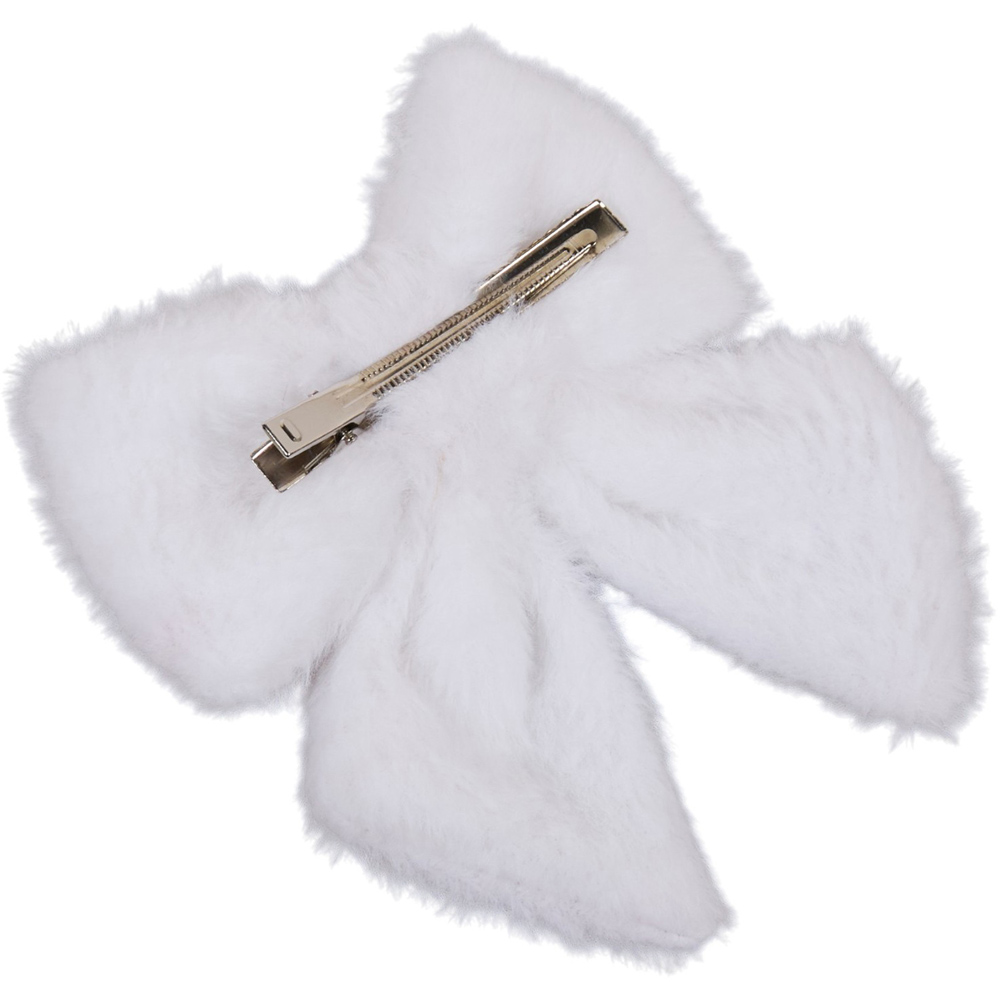 Set of 3 Fluffy Plush Bows White Image 3