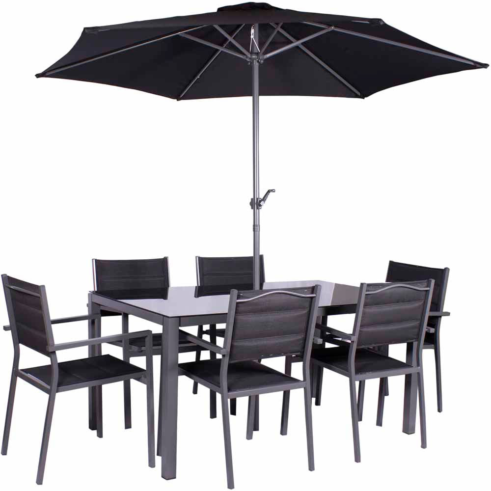 Royalcraft Sorrento 6 Seater Dining Set Black Image 2
