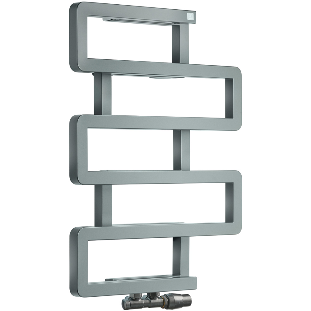 Terma Bookie Storm Sky Grey Heated Towel Rail 655 x 500mm Image 1