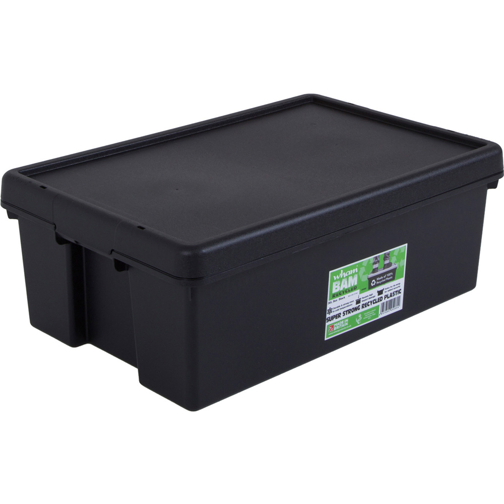 Wham 36L Black Recycled Bam Storage Box with Lid Image