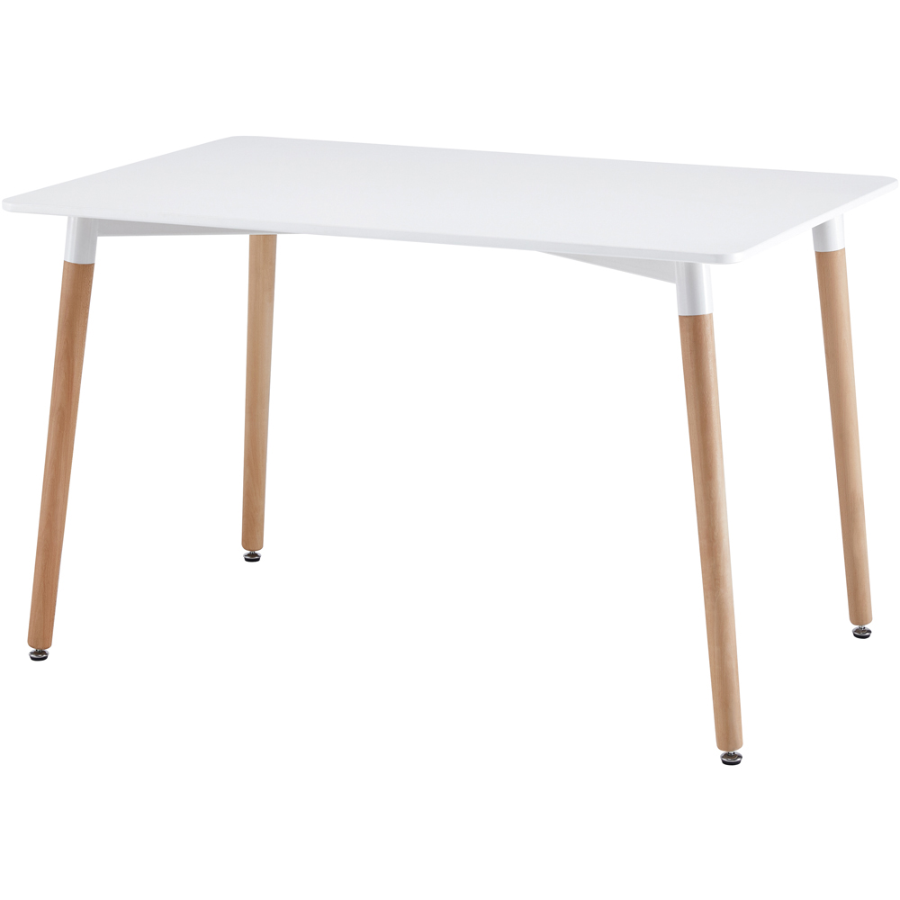 Comfy Living 4 Seater Metal Detailing Dining Set White and Black Image 4