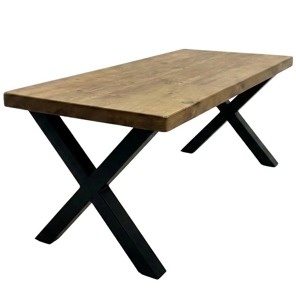 Homebase Jacobean 6 Seater Chunky and Sturdy Dining Table 80 x 140cm Image 2