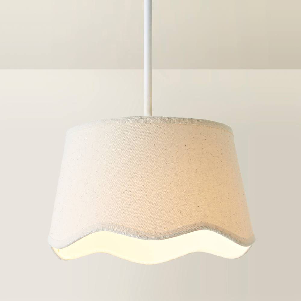 ValueLights Mabel Natural Linen Scallop Edge Small Lamp Shade Image 4