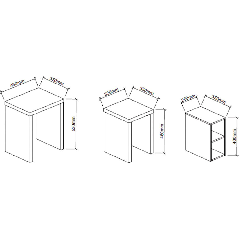 Hartley Nest of Tables - Light Grey Image 6