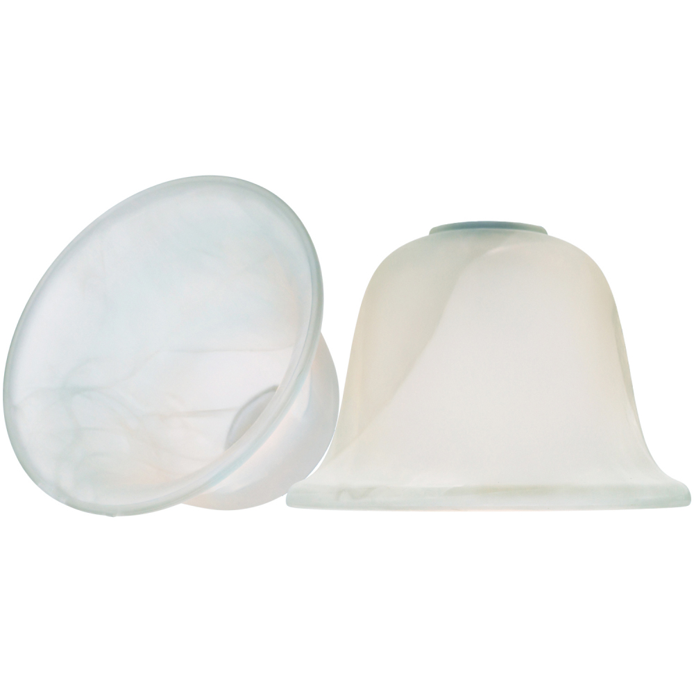 Happy Homewares White Alabaster Glass Shade 2 Pack Image 3
