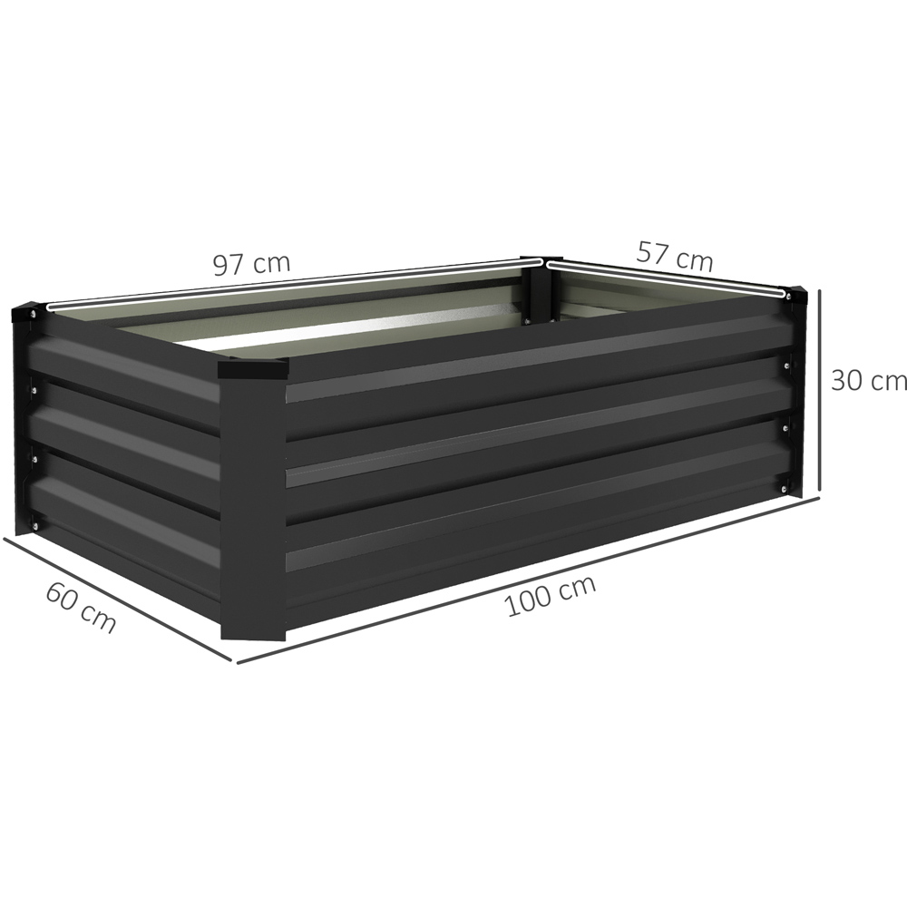 Outsunny Grey Galvanised Raised Planter Box Set of 2 Image 7