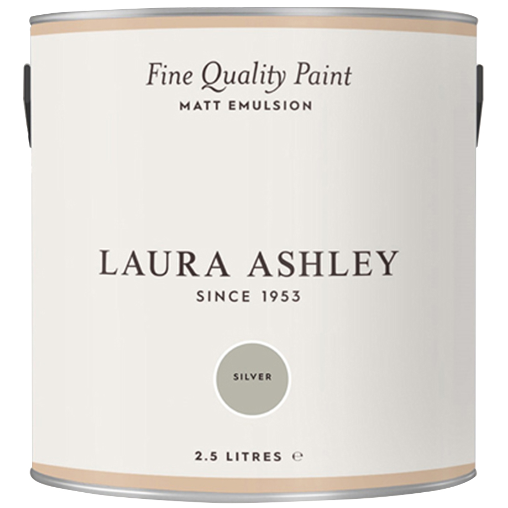 Laura Ashley Silver Matt Emulsion Paint 2.5L Image 2
