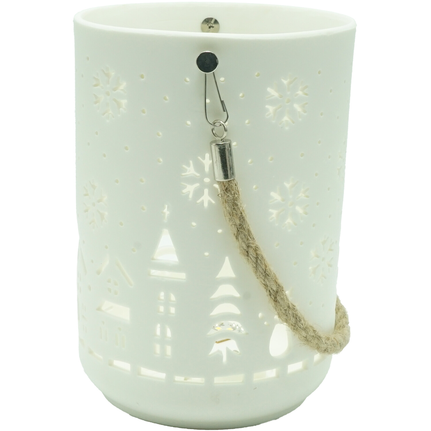LED Snowflake House Lantern White Image 7