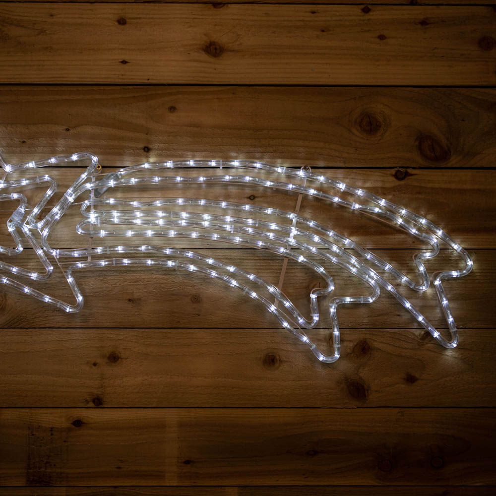 Samuel Alexander White LED Hanging Christmas Star Rope Light 118 x 46cm Image 4
